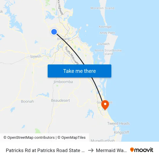 Patricks Rd at Patricks Road State School to Mermaid Waters map