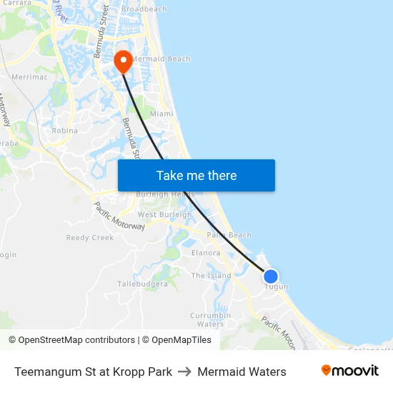 Teemangum St at Kropp Park to Mermaid Waters map