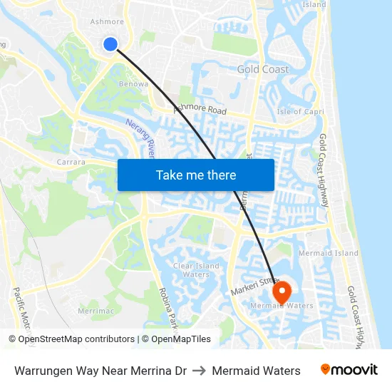 Warrungen Way Near Merrina Dr to Mermaid Waters map