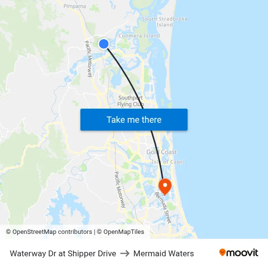 Waterway Dr at Shipper Drive to Mermaid Waters map