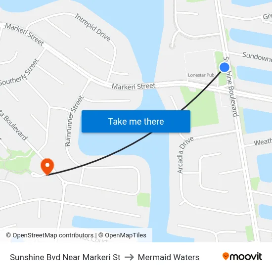 Sunshine Bvd Near Markeri St to Mermaid Waters map