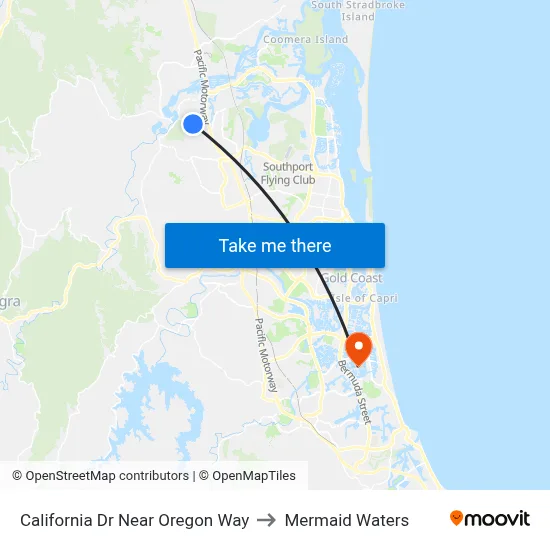 California Dr Near Oregon Way to Mermaid Waters map