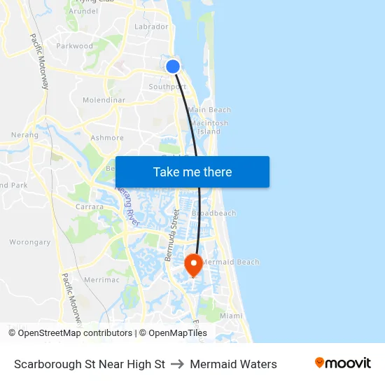 Scarborough St Near High St to Mermaid Waters map