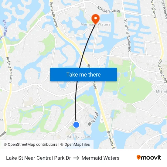 Lake St Near Central Park Dr to Mermaid Waters map