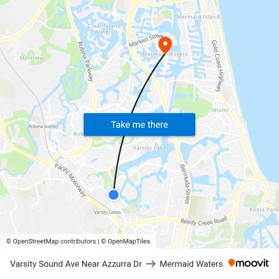 Varsity Sound Ave Near Azzurra Dr to Mermaid Waters map