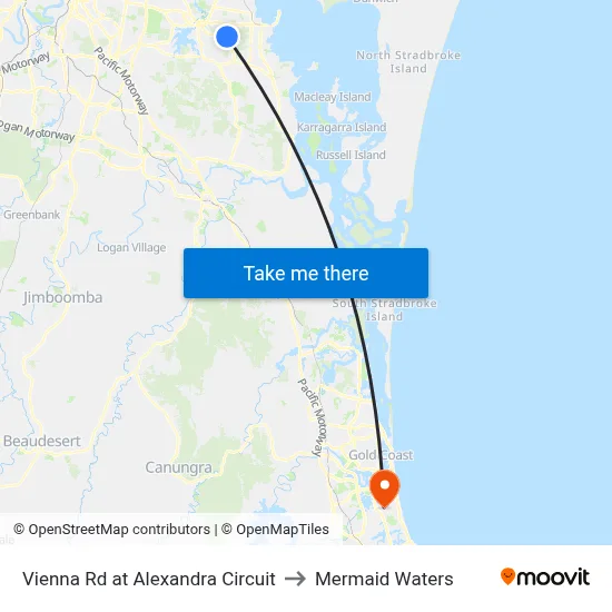 Vienna Rd at Alexandra Circuit to Mermaid Waters map