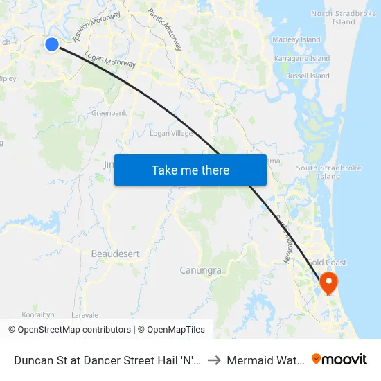 Duncan St at Dancer Street Hail 'N' Ride to Mermaid Waters map