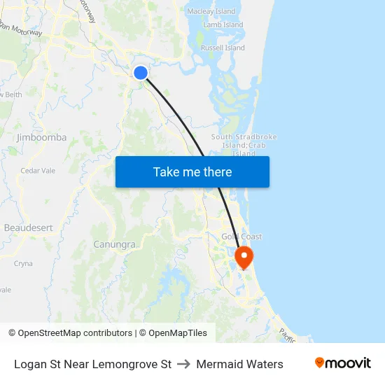 Logan St Near Lemongrove St to Mermaid Waters map