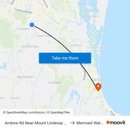 Andrew Rd Near Mount Lindesay Hwy to Mermaid Waters map