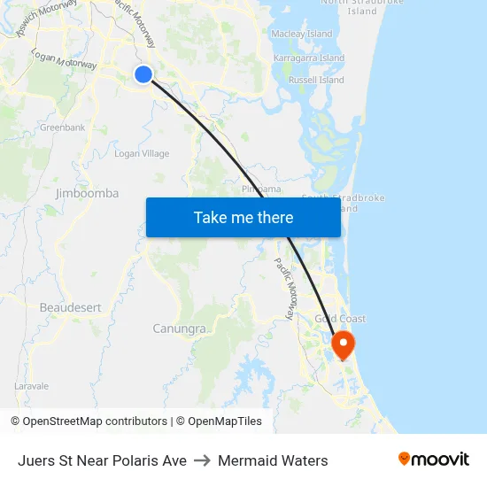 Juers St Near Polaris Ave to Mermaid Waters map