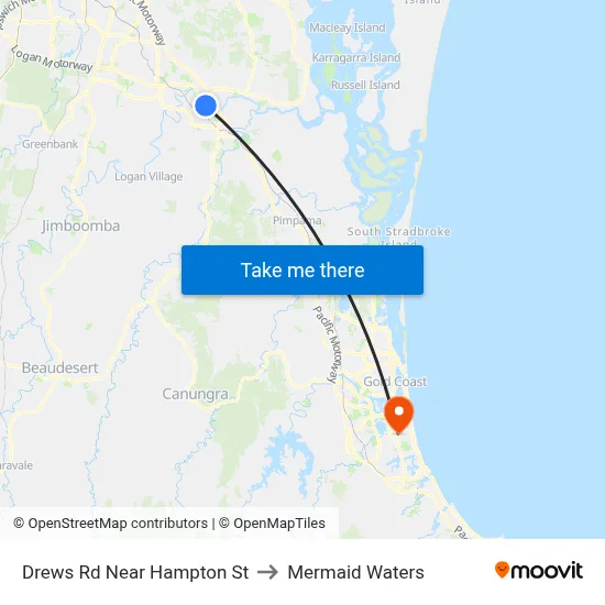 Drews Rd Near Hampton St to Mermaid Waters map