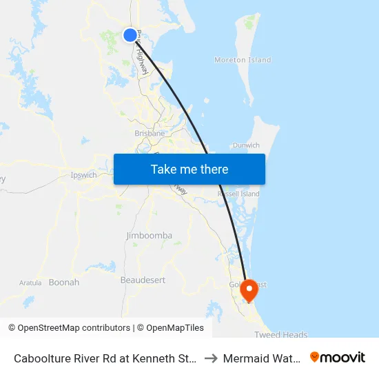 Caboolture River Rd at Kenneth Street to Mermaid Waters map