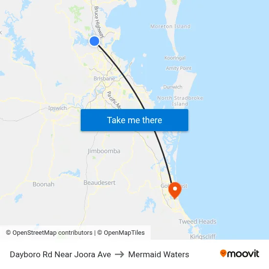 Dayboro Rd Near Joora Ave to Mermaid Waters map