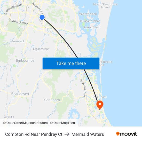 Compton Rd Near Pendrey Ct to Mermaid Waters map