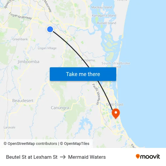 Beutel St at Lexham St to Mermaid Waters map