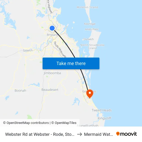 Webster Rd at Webster - Rode, Stop 37 to Mermaid Waters map