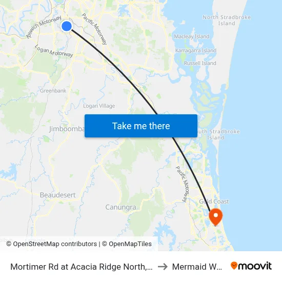 Mortimer Rd at Acacia Ridge North, Stop 59 to Mermaid Waters map