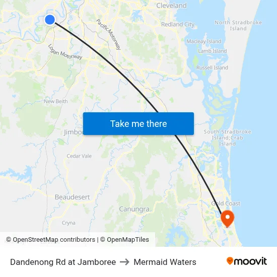 Dandenong Rd at Jamboree to Mermaid Waters map