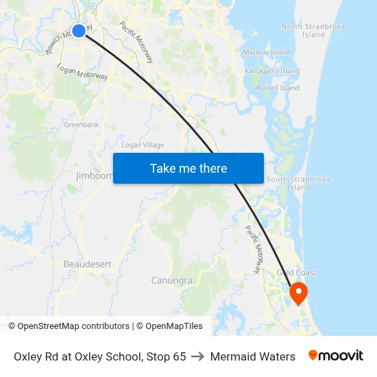 Oxley Rd at Oxley School, Stop 65 to Mermaid Waters map