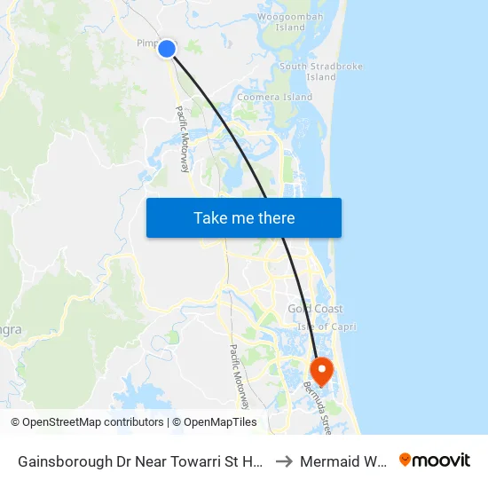 Gainsborough Dr Near Towarri St Hail 'N' Ride to Mermaid Waters map