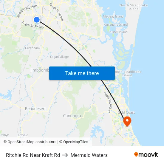 Ritchie Rd Near Kraft Rd to Mermaid Waters map