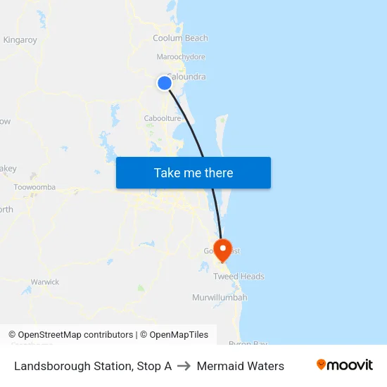 Landsborough Station, Stop A to Mermaid Waters map