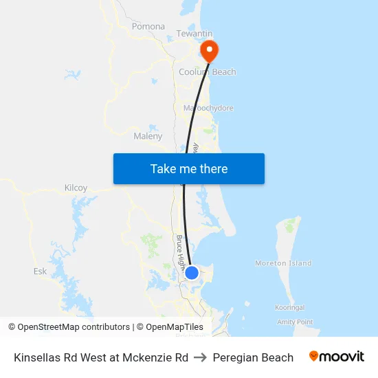 Kinsellas Rd West at Mckenzie Rd to Peregian Beach map
