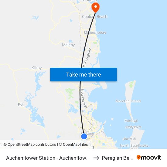 Auchenflower Station - Auchenflower Tce to Peregian Beach map