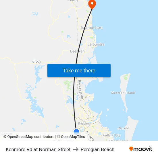 Kenmore Rd at Norman Street to Peregian Beach map