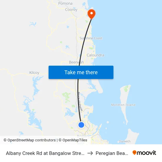 Albany Creek Rd at Bangalow Street to Peregian Beach map