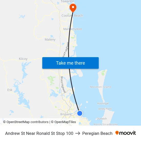 Andrew St Near Ronald St Stop 100 to Peregian Beach map