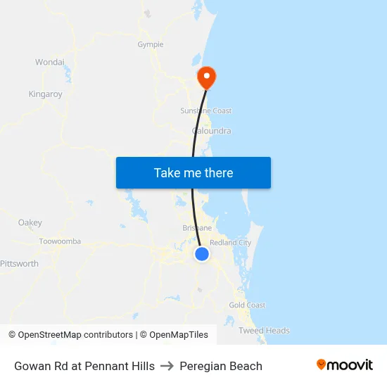Gowan Rd at Pennant Hills to Peregian Beach map