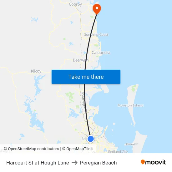 Harcourt St at Hough Lane to Peregian Beach map