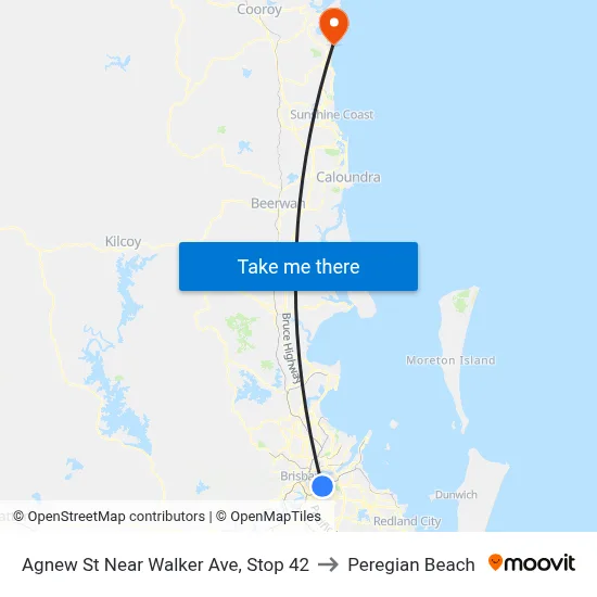 Agnew St Near Walker Ave, Stop 42 to Peregian Beach map