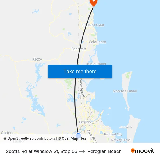 Scotts Rd at Winslow St, Stop 66 to Peregian Beach map