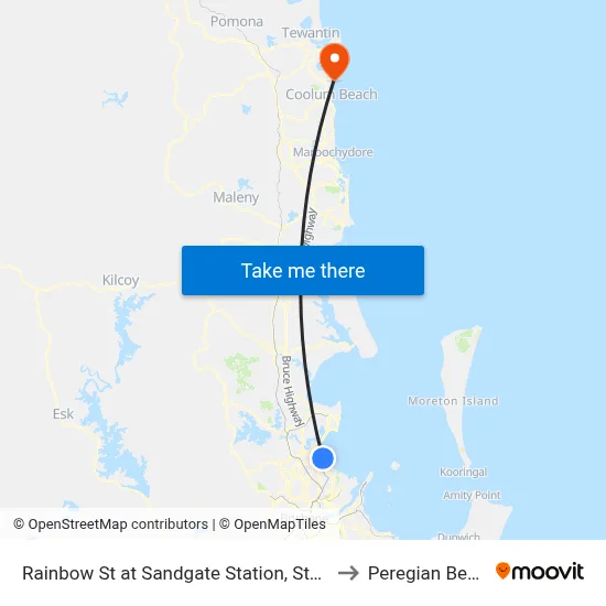 Rainbow St at Sandgate Station, Stop 33 to Peregian Beach map