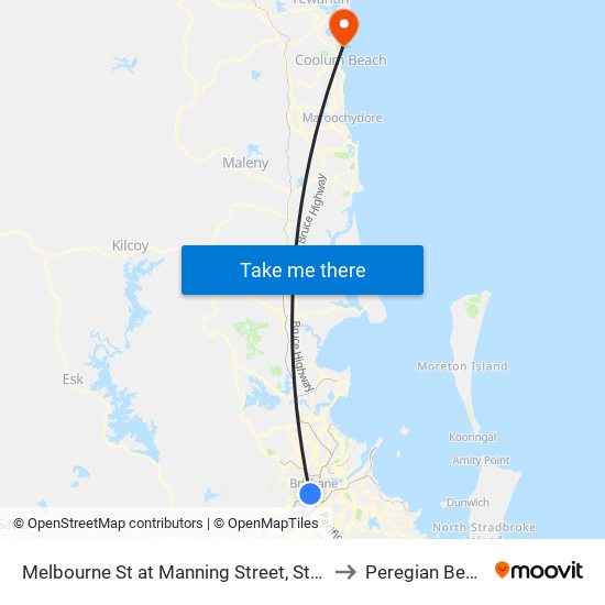 Melbourne St at Manning Street, Stop 4 to Peregian Beach map