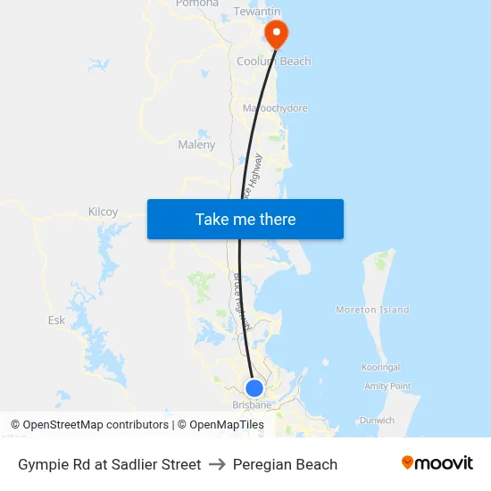 Gympie Rd at Sadlier Street to Peregian Beach map