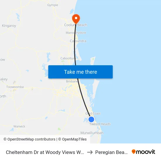 Cheltenham Dr at Woody Views Way to Peregian Beach map