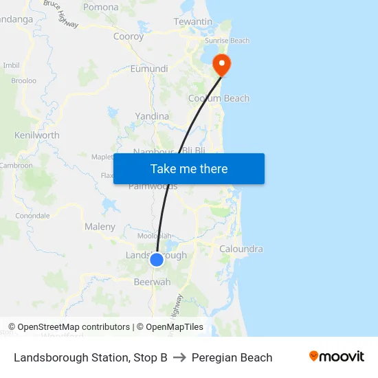 Landsborough Station, Stop B to Peregian Beach map