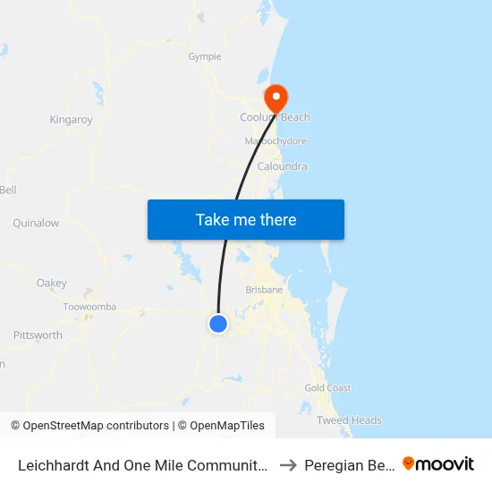 Leichhardt And One Mile Community Centre to Peregian Beach map
