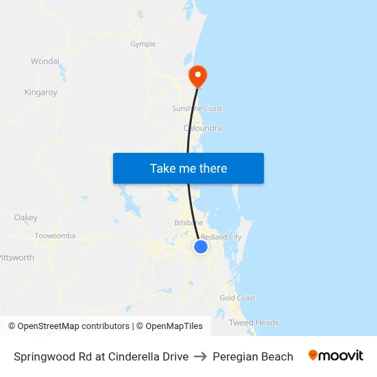 Springwood Rd at Cinderella Drive to Peregian Beach map