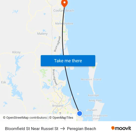 Bloomfield St Near Russel St to Peregian Beach map