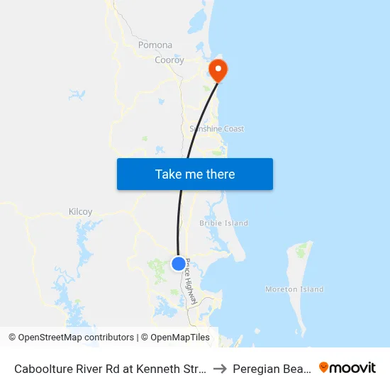 Caboolture River Rd at Kenneth Street to Peregian Beach map