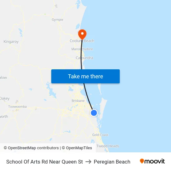 School Of Arts Rd Near Queen St to Peregian Beach map