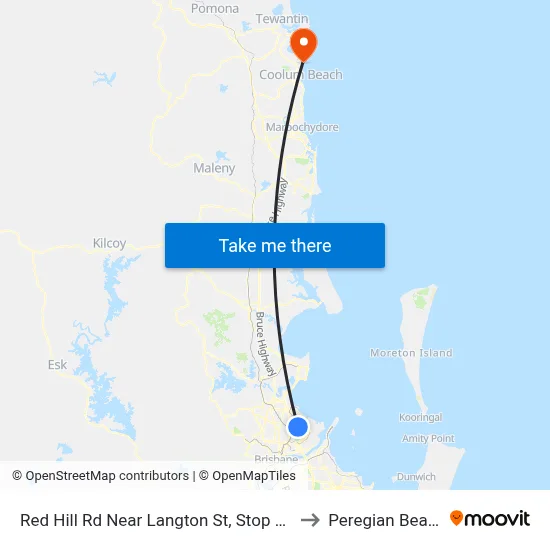 Red Hill Rd Near Langton St, Stop 33a to Peregian Beach map