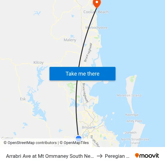 Arrabri Ave at Mt Ommaney South Near Bowles St to Peregian Beach map