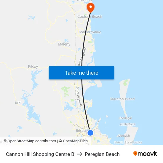 Cannon Hill Shopping Centre B to Peregian Beach map