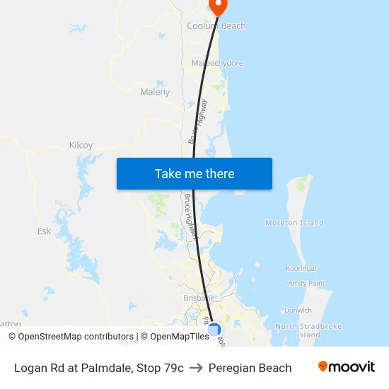 Logan Rd at Palmdale, Stop 79c to Peregian Beach map