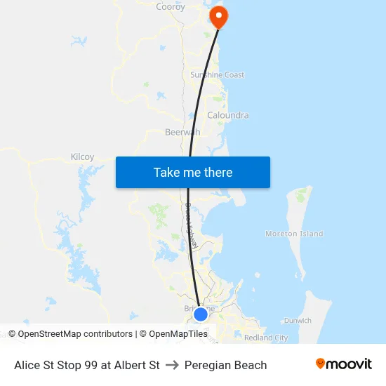 Alice St Stop 99 at Albert St to Peregian Beach map